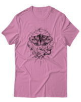 T-Shirt Αντρικό - Dark Moon Butterfly - Color Thumbnail Ροζ