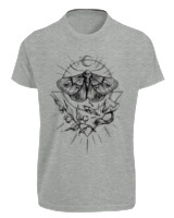 T-Shirt Fit Αντρικό - Dark Moon Butterfly - Color Thumbnail Γκρι Μελανζέ