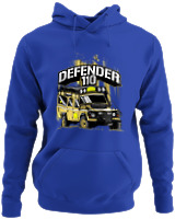 Φούτερ με κουκούλα - Defender 110 - Color Thumbnail Μπλε Ρουά