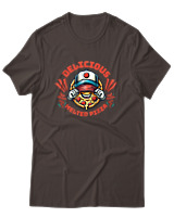 T-Shirt Αντρικό - Delicious Melted Pizza - Color Thumbnail Καφέ