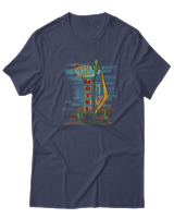 T-Shirt  Γυναικείο - Desert Hills Motel - Color Thumbnail Μπλέ Γκρί