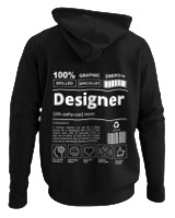 Φούτερ με κουκούλα Αντρικό - Designer - Color Thumbnail Μαύρο