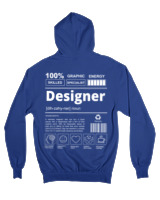 Ζακέτα Φούτερ με κουκούλα Αντρικό - Designer - Color Thumbnail Μπλε Ρουά