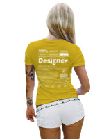 T-Shirt Στενή Γραμμή Γυναικείο - Designer - Color Thumbnail Χρυσό Κίτρινο