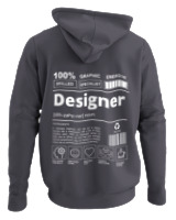 Φούτερ με κουκούλα - Designer - Color Thumbnail Ανθρακί