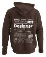 Φούτερ με κουκούλα - Designer - Color Thumbnail Καφέ