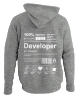Φούτερ με κουκούλα Αντρικό - Developer - Color Thumbnail Γκρι Μελανζέ