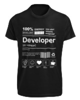 T-Shirt Fit Αντρικό - Developer - Color Thumbnail Μαύρο