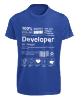 T-Shirt Fit Αντρικό - Developer - Color Thumbnail Μπλε Ρουά