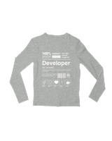 Μακρυμάνικο Μακό Παιδικό - Developer - Color Thumbnail Γκρι Μελανζέ