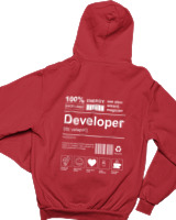 Φούτερ με κουκούλα Παιδικό - Developer - Color Thumbnail Κόκκινο