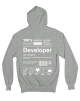 Ζακέτα Φούτερ με κουκούλα - Developer - Color Thumbnail Γκρι Μελανζέ