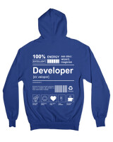 Ζακέτα Φούτερ με κουκούλα - Developer - Color Thumbnail Μπλε Ρουά