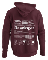 Φούτερ με κουκούλα - Developer - Color Thumbnail Marron