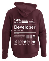 Φούτερ με κουκούλα - Developer - Color Thumbnail Marron