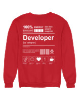 Φούτερ χωρίς κουκούλα Γυναικείο - Developer - Color Thumbnail Κόκκινο