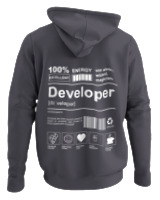 Φούτερ με κουκούλα - Developer - Color Thumbnail Ανθρακί