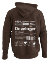 Φούτερ με κουκούλα - Developer - Color Thumbnail Καφέ