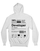 Ζακέτα Φούτερ με κουκούλα - Developer - Color Thumbnail 'Ασπρο
