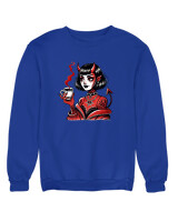 Φούτερ χωρίς κουκούλα - Devil Woman - Color Thumbnail Μπλε Ρουά