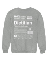 Φούτερ χωρίς κουκούλα Γυναικείο - Dietitian - Color Thumbnail Γκρι Μελανζέ