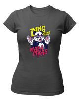 T-Shirt Στενή Γραμμή - Ding Dong Madafakas - Color Thumbnail Ανθρακί