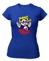 T-Shirt Στενή Γραμμή - Ding Dong Madafakas - Color Thumbnail Μπλε Ρουά