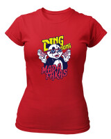 T-Shirt Στενή Γραμμή - Ding Dong Madafakas - Color Thumbnail Κόκκινο