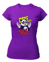 T-Shirt Στενή Γραμμή - Ding Dong Madafakas - Color Thumbnail Σκούρο Μωβ