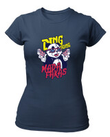 T-Shirt Στενή Γραμμή - Ding Dong Madafakas - Color Thumbnail Σκούρο Μπλε