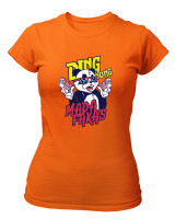 T-Shirt Στενή Γραμμή - Ding Dong Madafakas - Color Thumbnail Πορτοκαλί