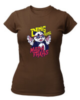 T-Shirt Στενή Γραμμή - Ding Dong Madafakas - Color Thumbnail Καφέ
