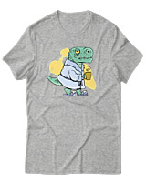 T-Shirt Αντρικό - Dino Mood - Color Thumbnail Γκρι Μελανζέ
