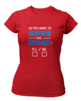 T-Shirt Στενή Γραμμή Γυναικείο - Do You Want To Save The Groom - Color Thumbnail Κόκκινο
