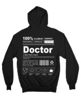 Ζακέτα Φούτερ με κουκούλα - Doctor - Color Thumbnail Μαύρο