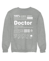Φούτερ χωρίς κουκούλα - Doctor - Color Thumbnail Γκρι Μελανζέ