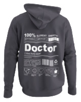 Φούτερ με κουκούλα - Doctor - Color Thumbnail Ανθρακί