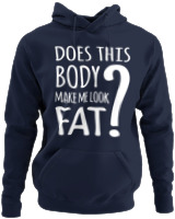 Φούτερ με κουκούλα - Does This Body Make Me Look Fat - Color Thumbnail Navy Blue