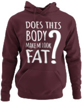 Φούτερ με κουκούλα - Does This Body Make Me Look Fat - Color Thumbnail Marron