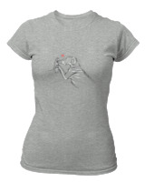 T-Shirt Στενή Γραμμή - Dog Love - Color Thumbnail Γκρι Μελανζέ