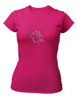 T-Shirt Στενή Γραμμή - Dog Love - Color Thumbnail Φουξια
