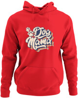 Φούτερ με κουκούλα - Dog Mama Retro - Color Thumbnail Κόκκινο