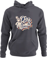 Φούτερ με κουκούλα - Dog Mama Retro - Color Thumbnail Ανθρακί