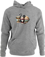 Φούτερ με κουκούλα - Dog Mom Coffee Club - Color Thumbnail Γκρι Μελανζέ