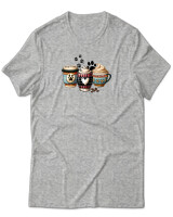 T-Shirt Unisex - Dog Mom Coffee Club - Color Thumbnail Γκρι Μελανζέ