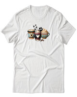 T-Shirt Unisex - Dog Mom Coffee Club - Color Thumbnail Άσπρο