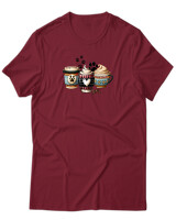 T-Shirt Unisex - Dog Mom Coffee Club - Color Thumbnail Σκούρο Κόκκινο