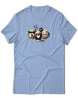 T-Shirt Unisex - Dog Mom Coffee Club - Color Thumbnail Γαλάζιο