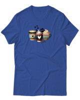 T-Shirt Unisex - Dog Mom Coffee Club - Color Thumbnail Μπλε Ρουά