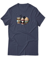 T-Shirt Unisex - Dog Mom Coffee Club - Color Thumbnail Μπλε Γκρι